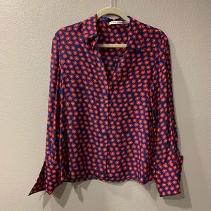 Alice and Olivia Silk Button Down Shirt